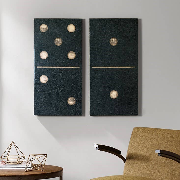 Black Gold Dominos Wall Decor Canvas Art - HER Home Design Boutique